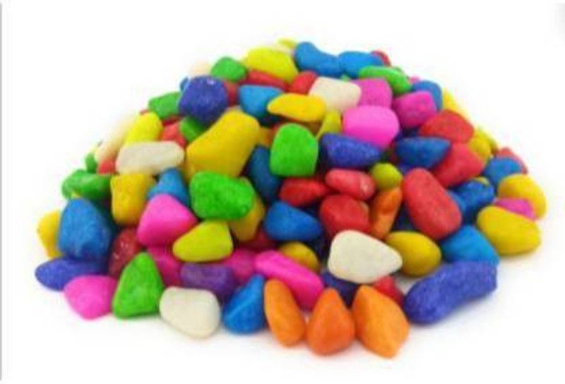 sama Multicolor Pabbles/Stone For Garden, Plants, Aquarium & Home Decor (500g) Marble Unplanted Substrate  (Multicolor, 0.5 kg)