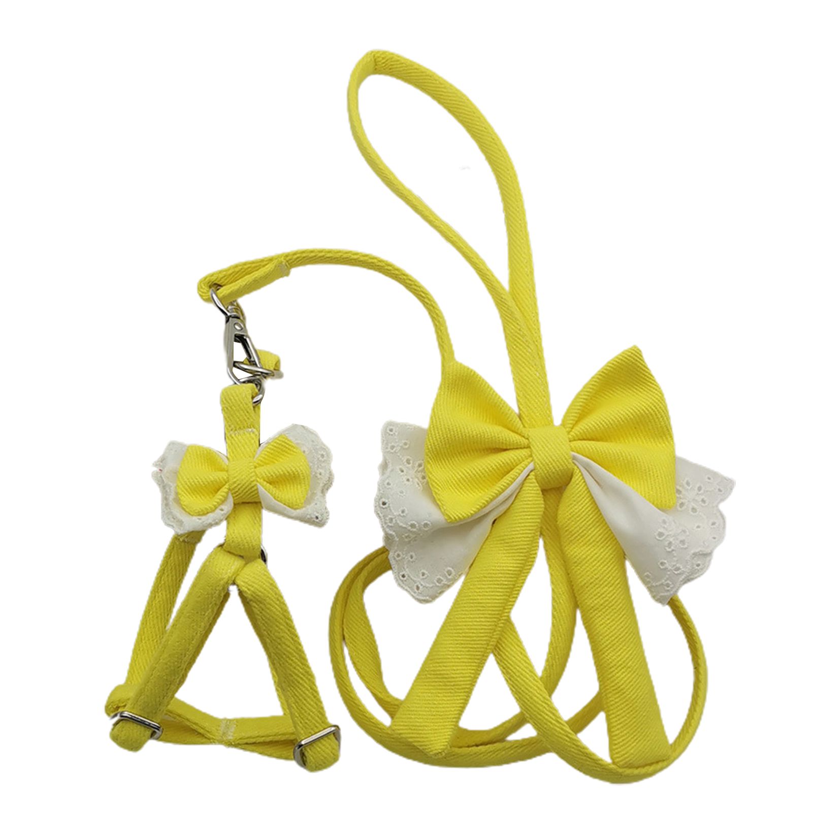 Pet Training Leash Dual Bow-knot Design Pet Dog Training Harness Leash Set