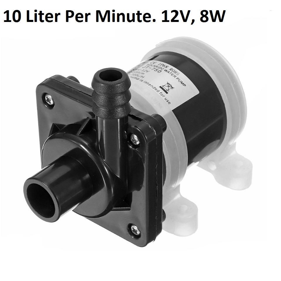 DC 12V Water Pump Motor 600 Liter per Hour Brushless Magnetic Submersible Water Pumps -Black