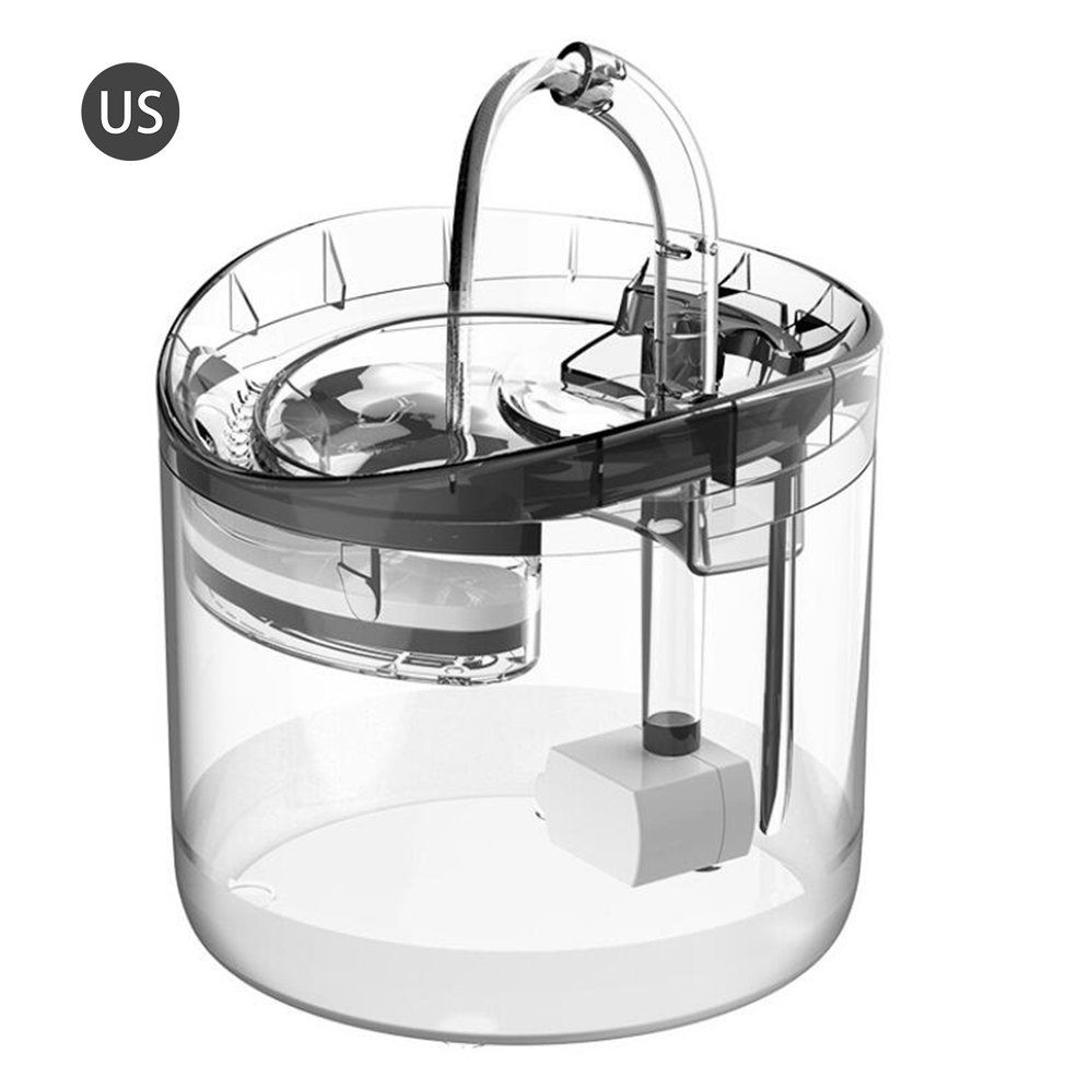 Water Dispenser Transparent Filter Quiet Automatic Kitty Fountain For Cat Dog