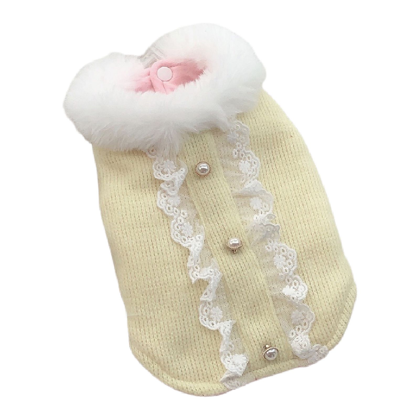 Pet Clothes Simple Design Faux Fur Collar Eye-catching Pet Supplies