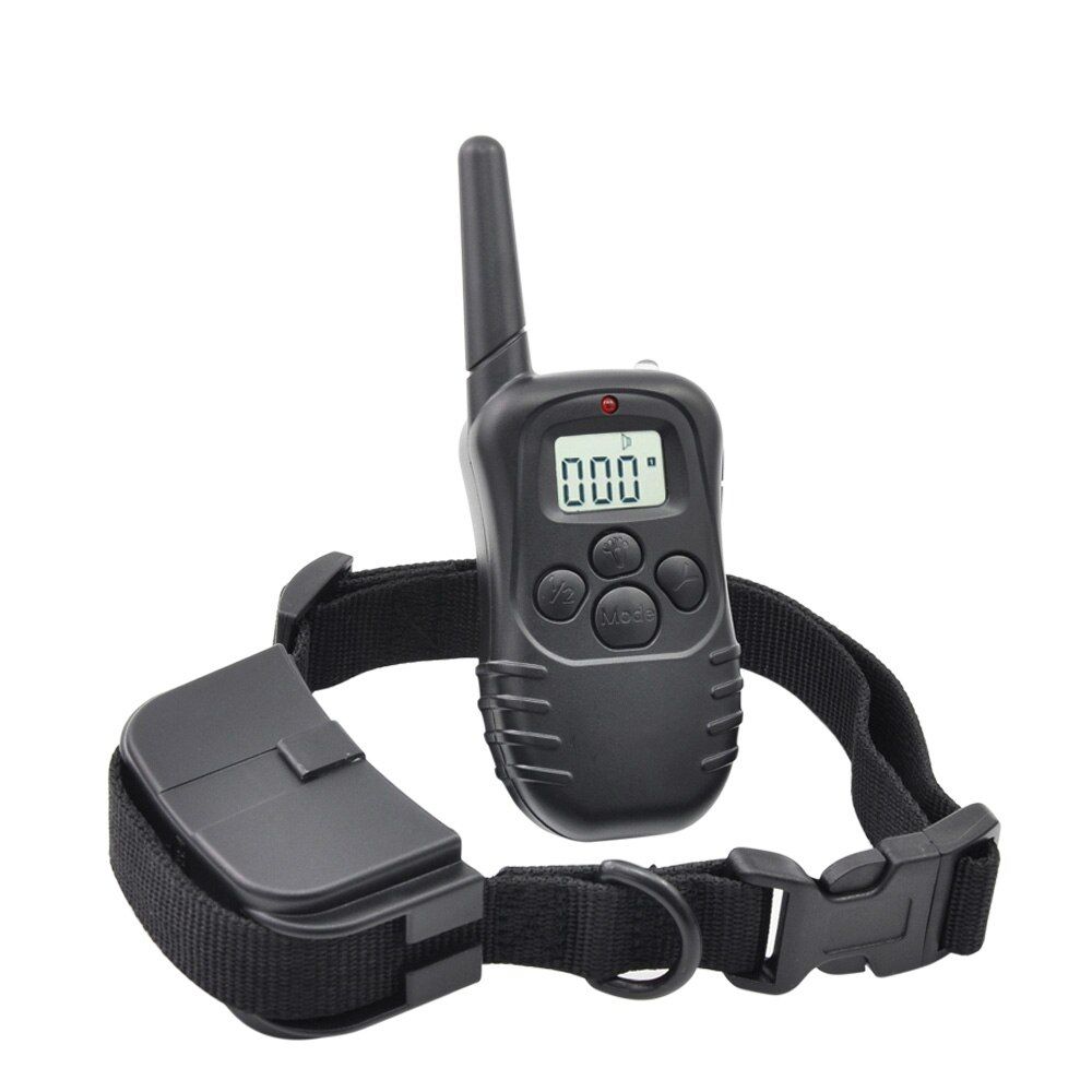 Petrainer 998D-1 300M Shock Vibra Collar Remote Control LCD Electric  Training Collar for s Black