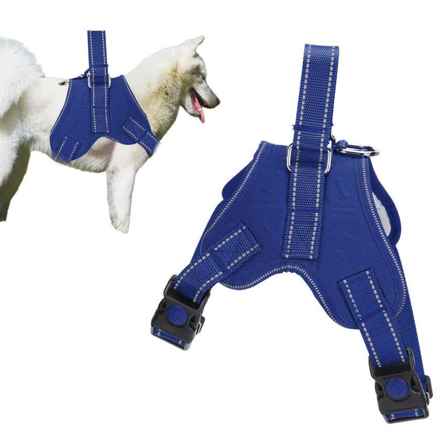 Himeng La Pet Vest Reflective Stripe Harness Adjustable Oxford Cloth Anti‑Explosion for Dog