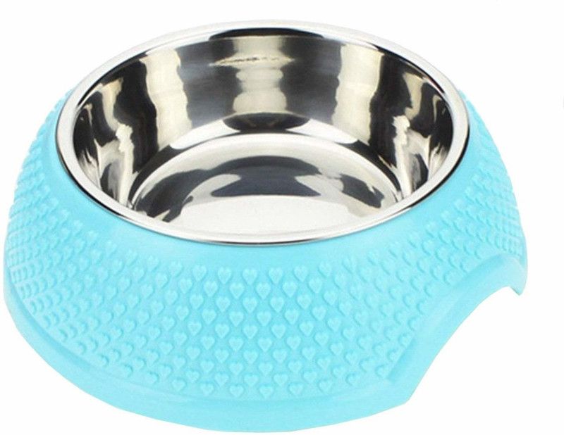 Emily Pets Bowl Plastic Pet Bowl  (400 ml Blue)