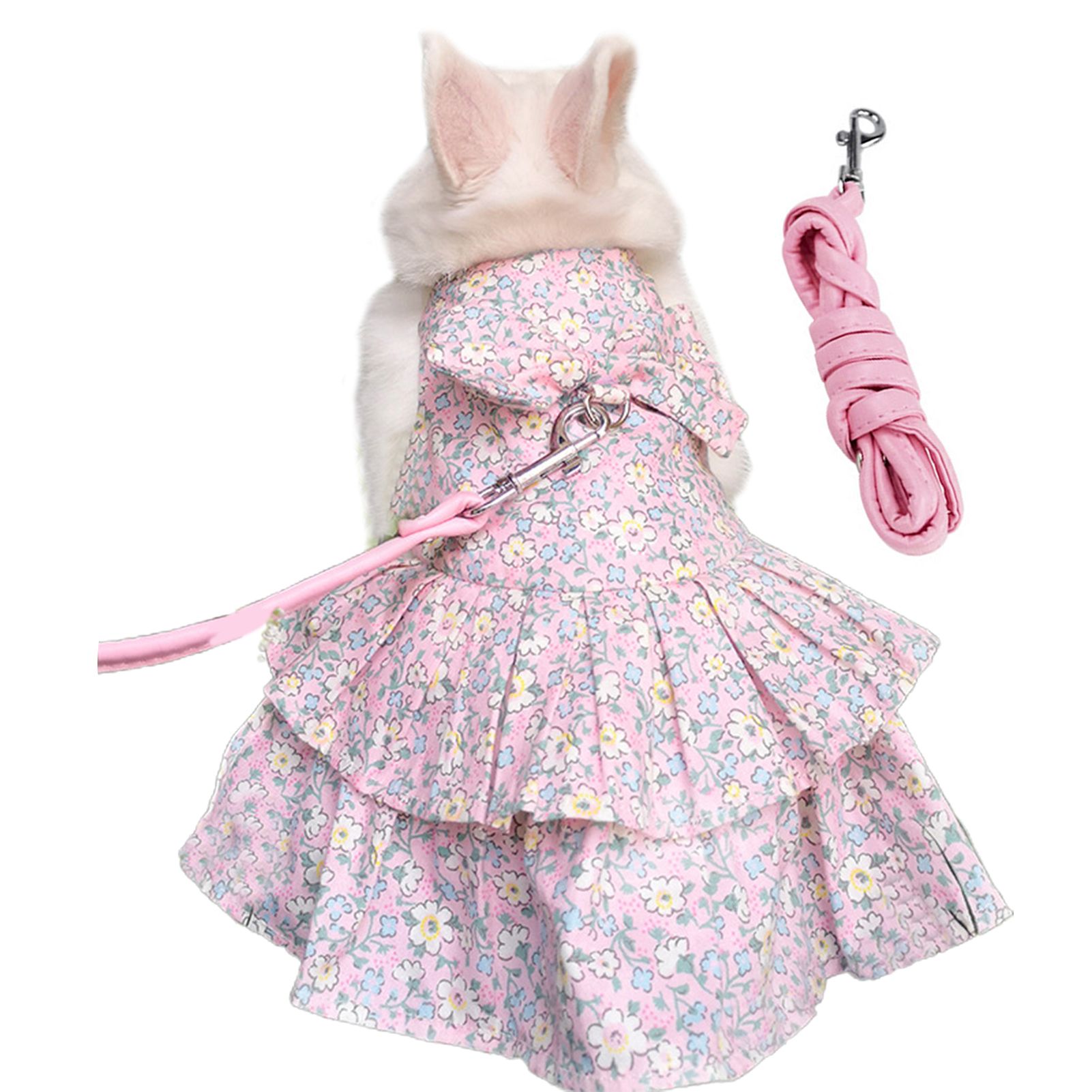 Pet Clothing Fine Sewing Floral Print Bunny Kitten Clothes