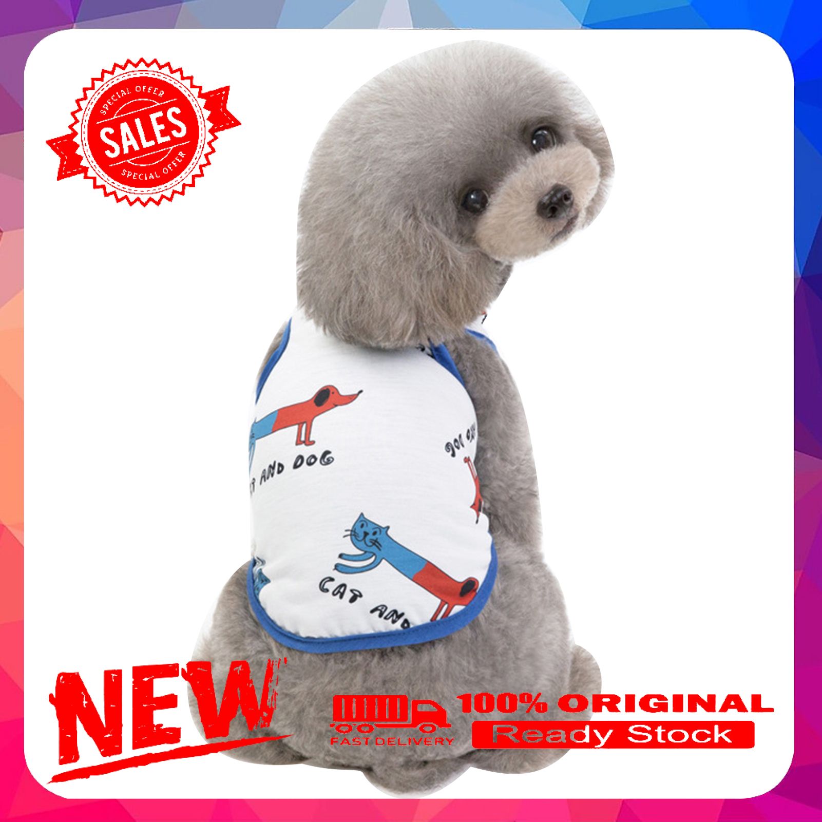 Vist Fox Spring Summer Breathable Fashion Cartoon Printing Dog Puppy Vest Pet Clothes