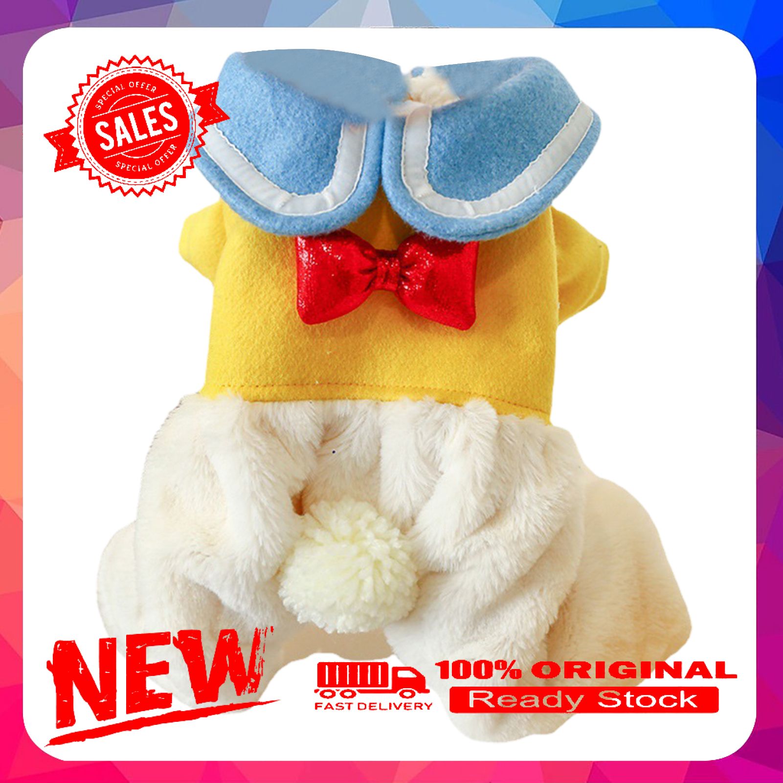 Dog Jumpsuit Cartoon Design Thickening Plush Pet Warm Four-legged Clothes for Christmas