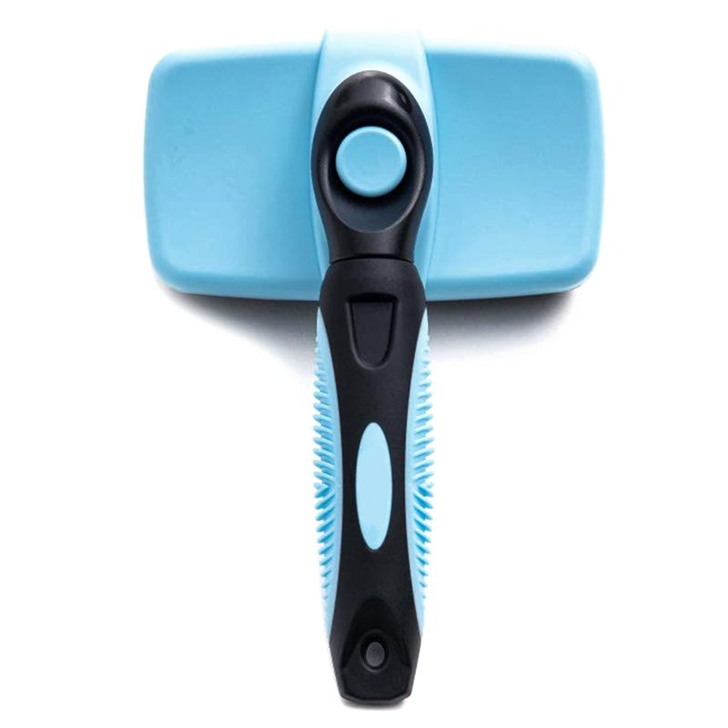 Pet Brush with Easy Clean Button, Reduces Shedding, Removes Mats, Comfort Grip, Slicker Comb for Dog Undercoat Fur