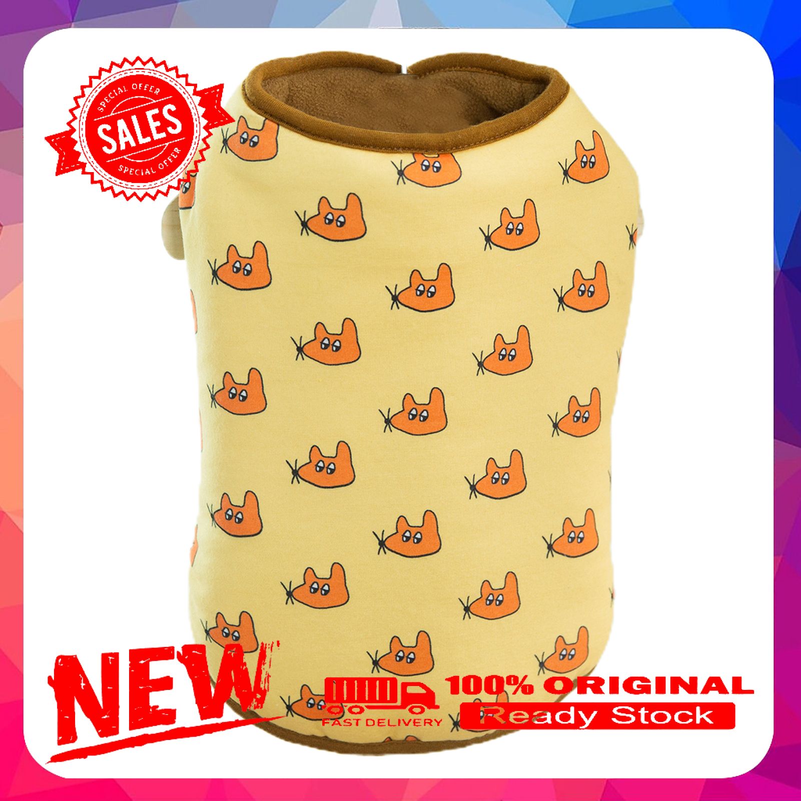 Vist Fox Pet Apparel Cartoon Animal Pattern Keep Warmth Skin-friendly Cute Pet Dog Vest Coat Outfit for Autumn