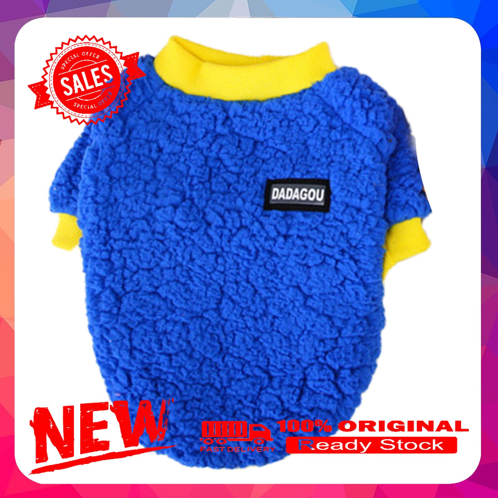Pet Pullover Solid Color Keep Warmth Soft Pet Dogs Coral Fleece Sweatshirt Costume for Winter