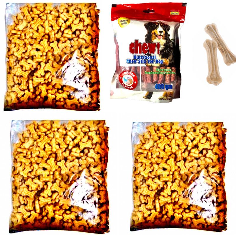 PetZilla Combo Of Super Bite Calcium Milk Bones,Puppy Biscuits,Dog Biscuits,Dog Chicken Biscuit And Dog Milk Bone. Chicken, Milk, Mutton 2.5 kg (5x0.5 kg) Dry New Born, Adult, Young, Senior Dog Food