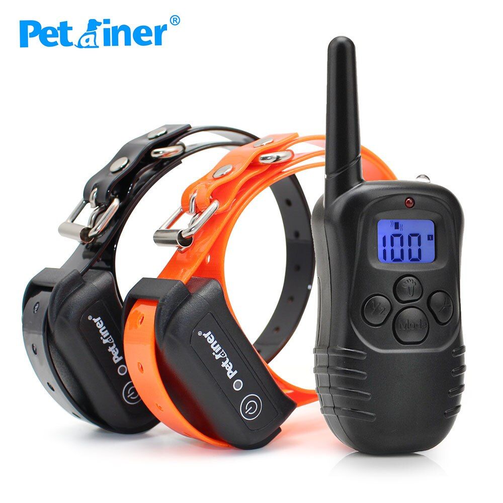 Petrainer 998DB-2 Remote  Training Collar Rechargeable and Waterproof  Vibration and Shock Electronic  Electric Collar