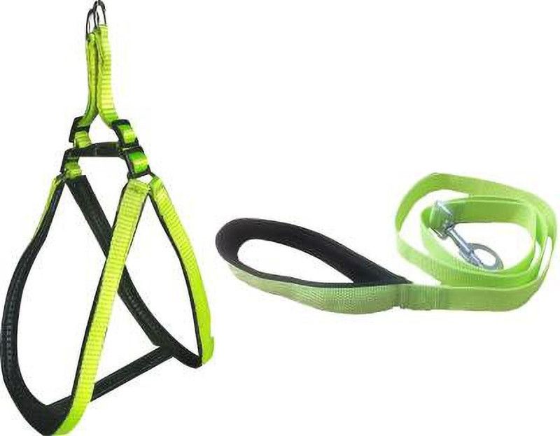 PEDIGONE Good Quality 1/2 inch Green Puppy Body Harness Dog Harness & Leash  (Medium, Green)
