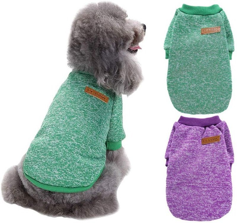 KUTKUT T-shirt for Dog, Cat  (Green, Purple)