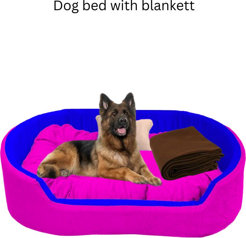 drilly High quality checked soft ovalbed with blankett for dogs and cats XXXL Pet Bed  (red)