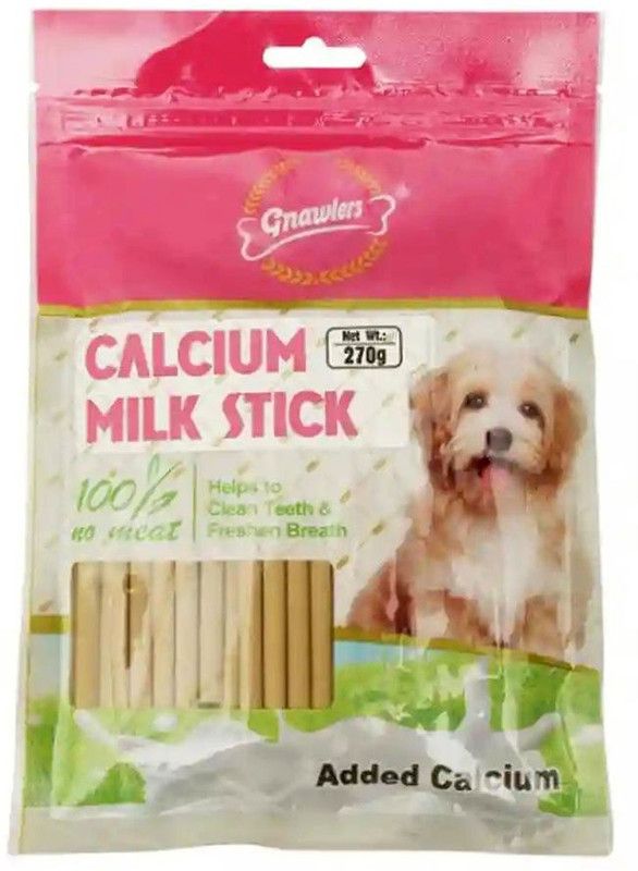 Gnawlers CALCIUM MILK STICK MILK FLAVOUR Milk Dog Chew  (270 g, Pack of 1)