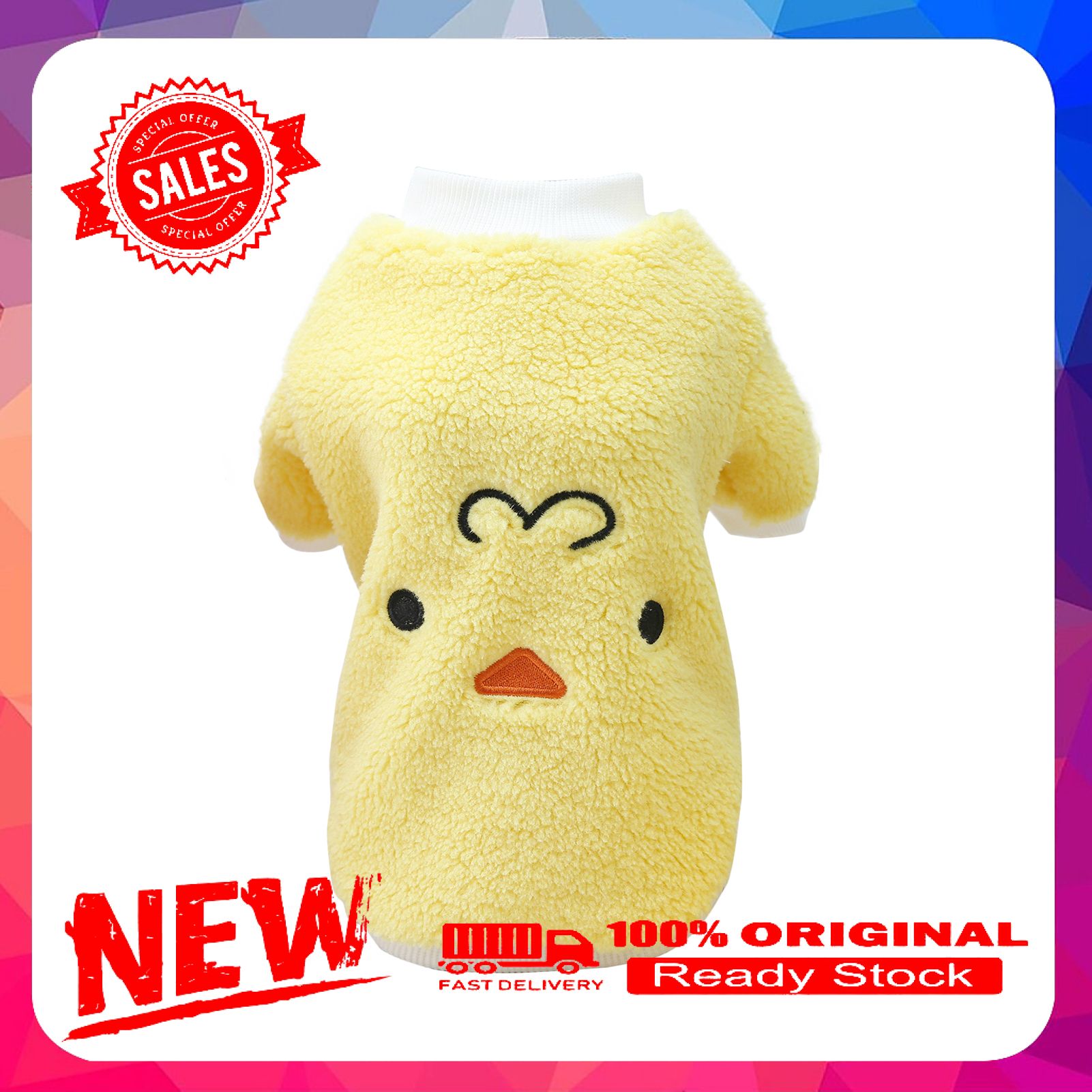 Pet Apparel Cartoon Expression Print Keep Warmth Good Elasticity Thickened Pet Puppy Sweatshirt Clothes for Autumn