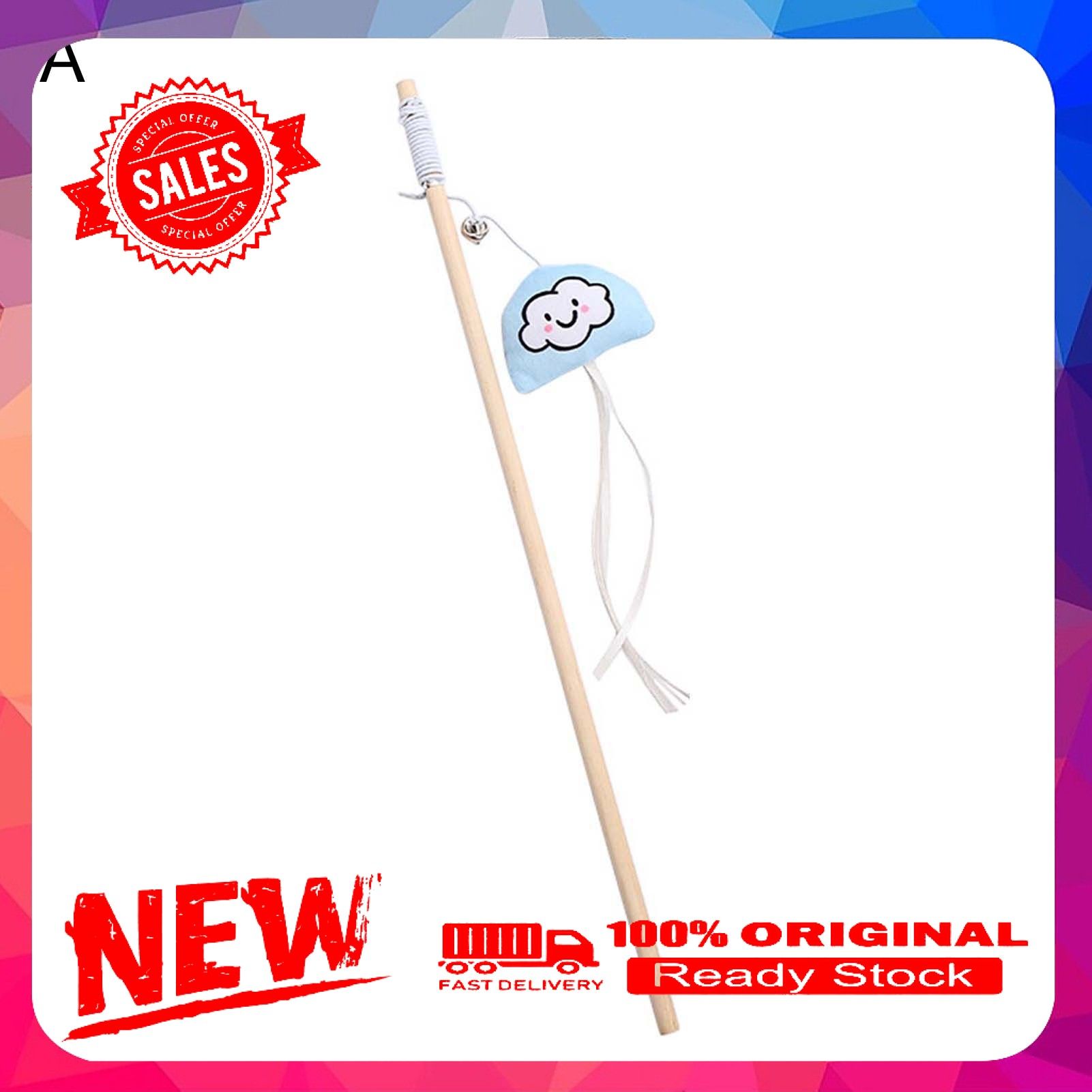 Vist Fox Cat Toy with Ribbon Interactive Playing Teaser Pet Interactive Plush Toy Cat Supplies