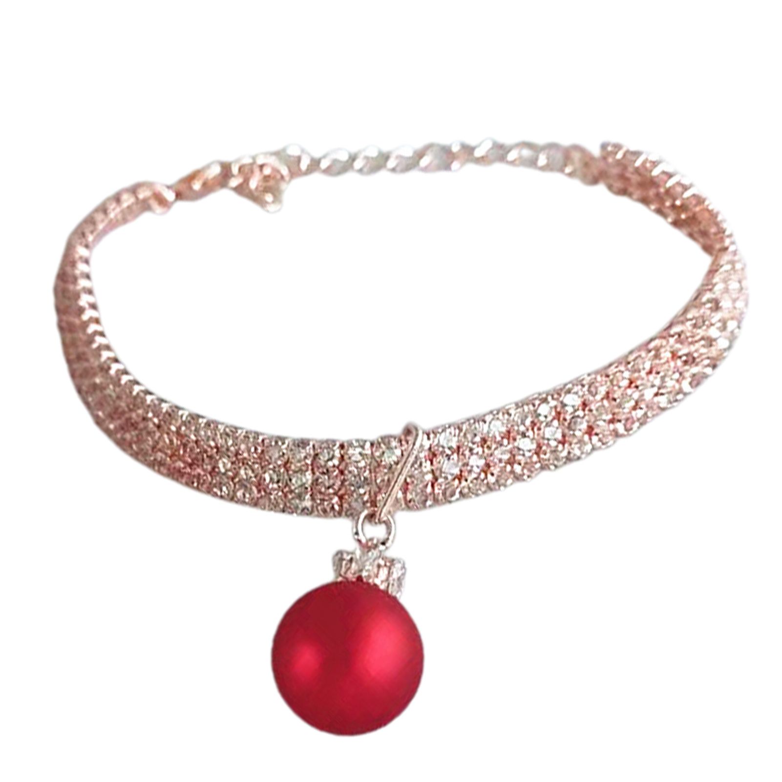 Puppy Collar Festive Bling Rhinestone Pet Collar with Pendant