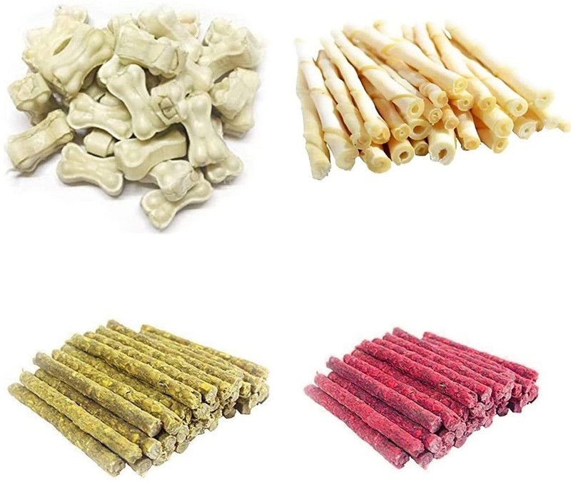 Pooch Box Combo Pack of Dog Treat Bones 3inch (500g), Twisted Chew Sticks for Dogs(450g), Chicken Munchy Stick (450g) and Mutton Munchy Stick (450g) Chicken, Mutton 1.9 kg (4x0.47 kg) Dry Adult, Young, Senior Dog Food