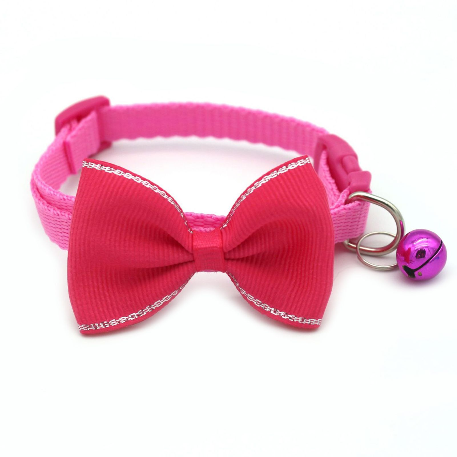 Pet Bow Collar Solid Color Pet Cats Butterfly Bows Collar with Bell
