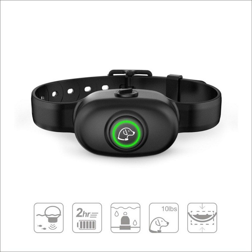 Pet  Anti Bark Collar Electric Collar Waterproof  Training Rechargeable  Stop Barking Collar Pet Trainer Black