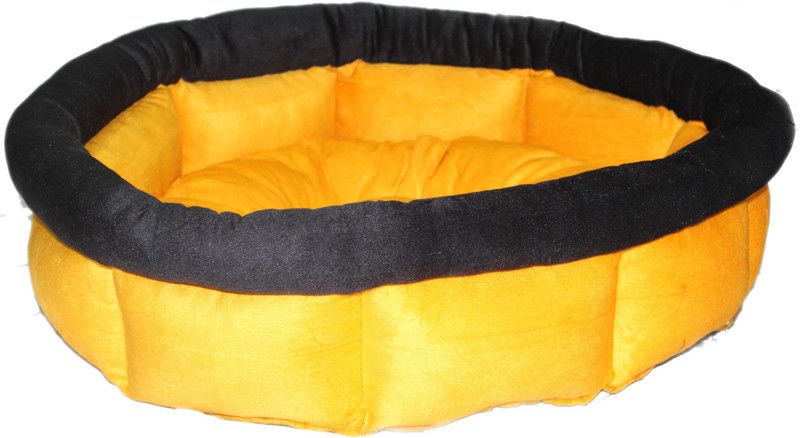 RK PRODUCTS NEW R K yellow_black_khancha_round M Pet Bed  (Multicolor)