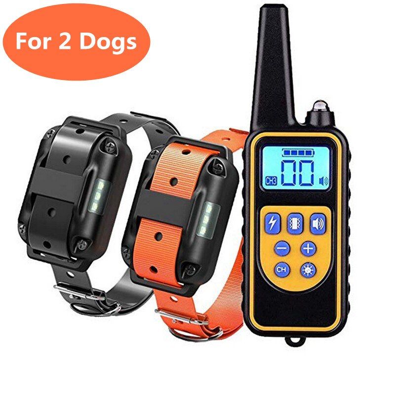 800m Electric  Training Collar Waterproof Rechargeable Pet Remote Control With LCD Display For All Size Shock Vibration Sound we