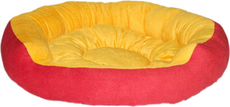RK PRODUCTS R K PRODUCT red_yellow_round XL Pet Bed  (Multicolor)