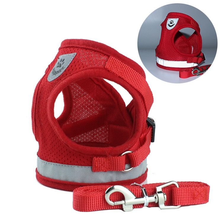 Reflective Pet  Harness Leash Set Breathable Adjustable Mesh Harnesses Vest Puppy Chest S Outdoor ng Pets Supplies