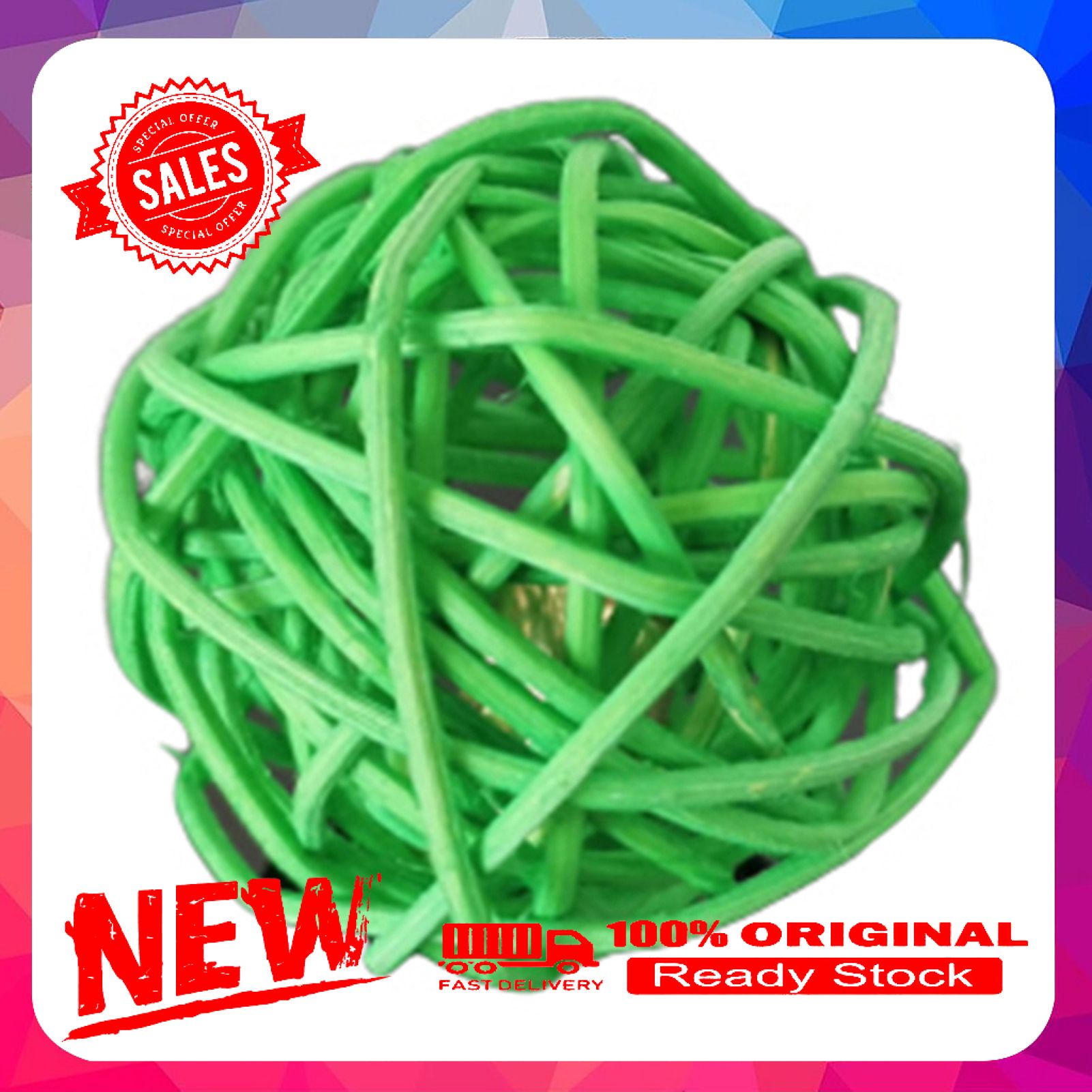 Vist Fox Rattan Ball With Bell Cage Shape Portable Cat Rattan Ball for Home