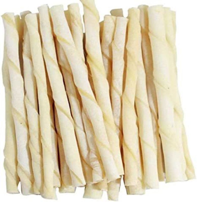 Pet Guard Twisted Chew Sticks for Dogs, Cats, Kitten, Puppy White Twisted chew Milk Dog Chew  (1 kg, Pack of 1)