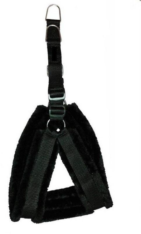 ALCAZAR ALC138 Dog Standard Harness (Small, BLACK 0.75 INCH NYLON MATERIAL WITH SOFT FUR PADDING FOR SMALL SIZE PET) Dog Standard Harness  (Small, Black)