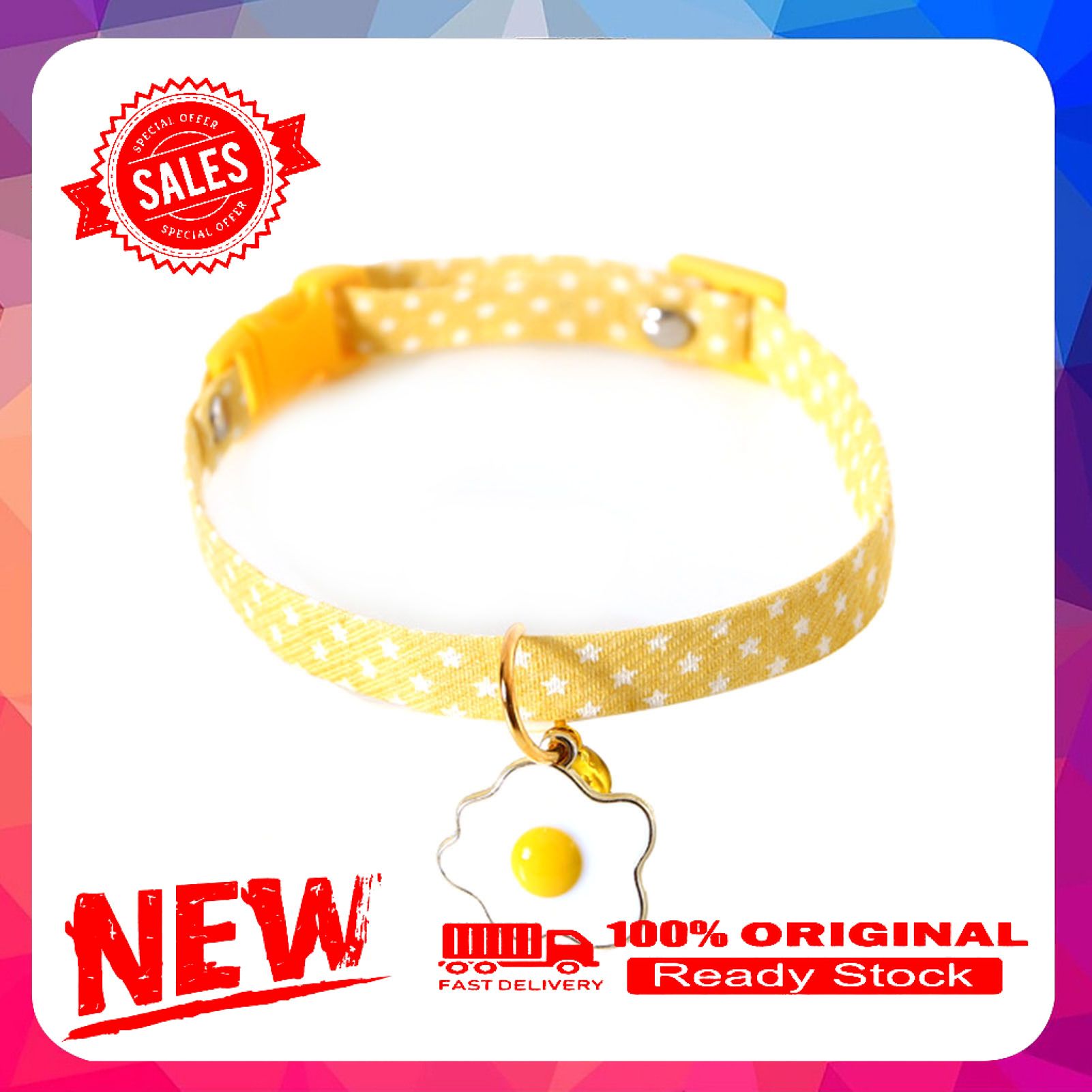 Miss cherry Pet Collar with Pendant Adjustable Polyester Cotton Anti-lost Puppy Necklace for Daily Life