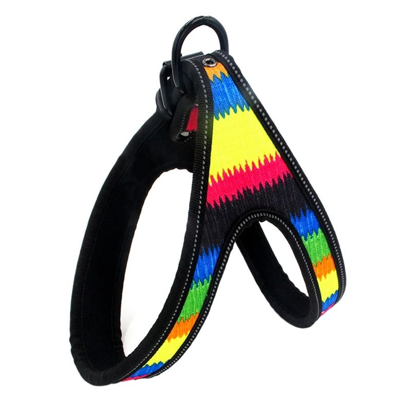 No-Pull Pet  Harness Adjustment Colorful Pattern Training ng Vest Harness Pet Safe Travel Supplies for Small Medium s