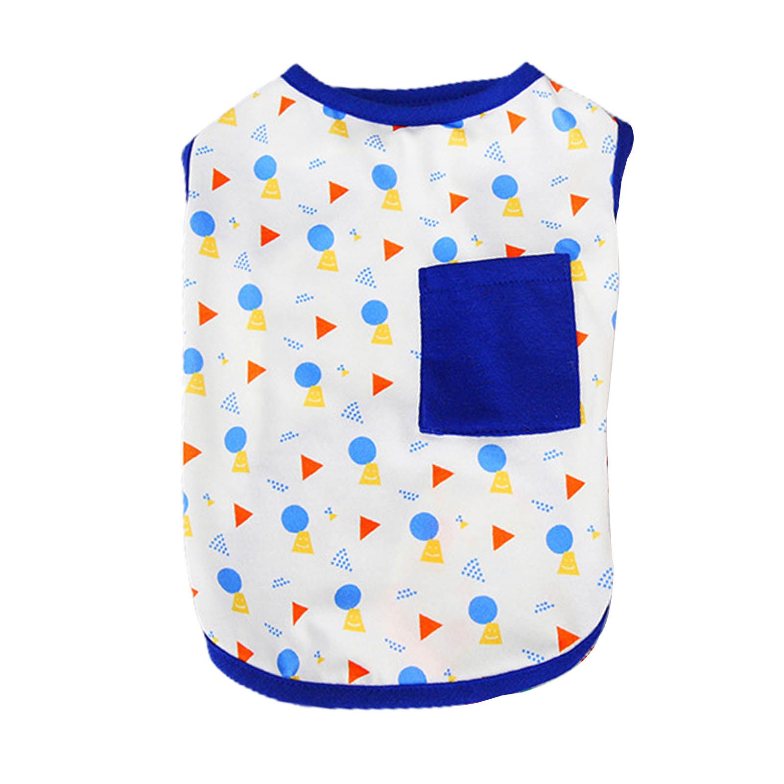 Puppy Vest Comfy Teddy Puppy Geometric Print Pocket Summer Vest