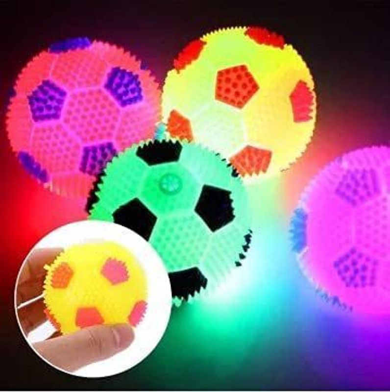 PSK PET MART LED Whistle Sound Ball for Puppy, Dog & Cat, Pet Chew Playing Toy - 1 Pieces Rubber Chew Toy, Rubber Toy, Ball, Soft Toy, Squeaky Toy, Training Aid For Dog & Cat