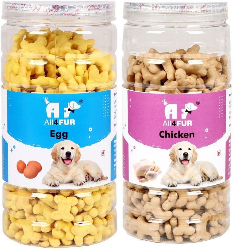 ALL4FUR Egg And Chicken Biscuits Food Egg, Chicken 0.8 kg (2x0.4 kg) Dry Adult Dog Food