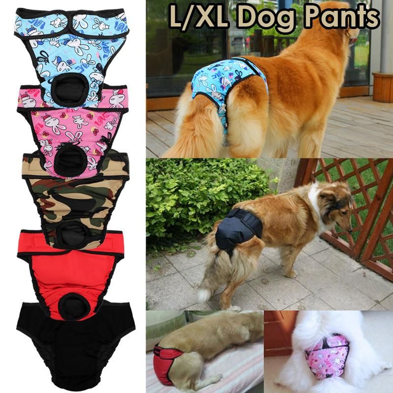 Dog Physiological Pants Cotton Tighten Strap Sanitary Pet Supplies Pet Diapers Underwear Pink BUNNY Size XL - Pink Bunny XL