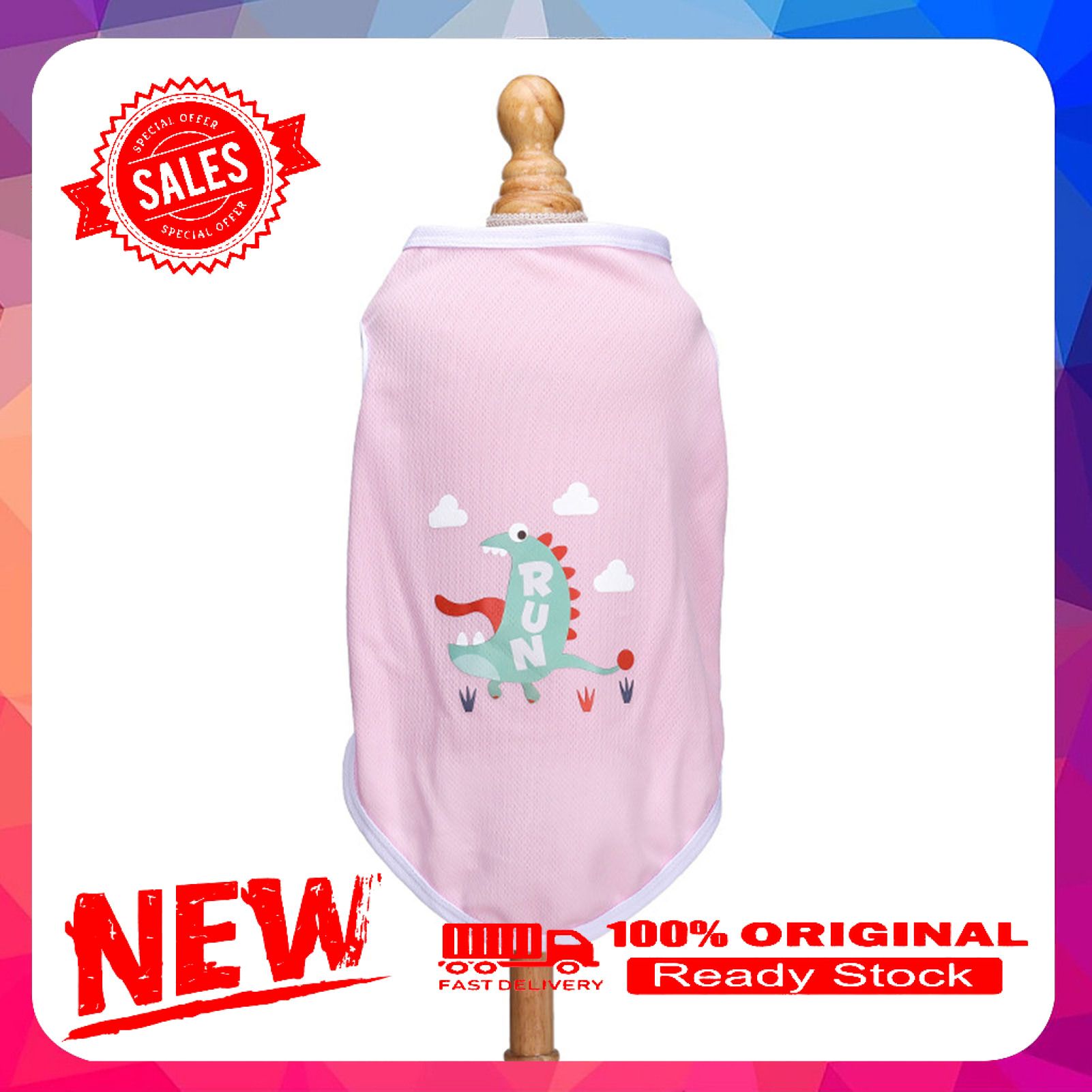 Vist Fox Pet Vest Cartoon Pattern Breathable Round Neck Fashion Puppy Shirt for Summer