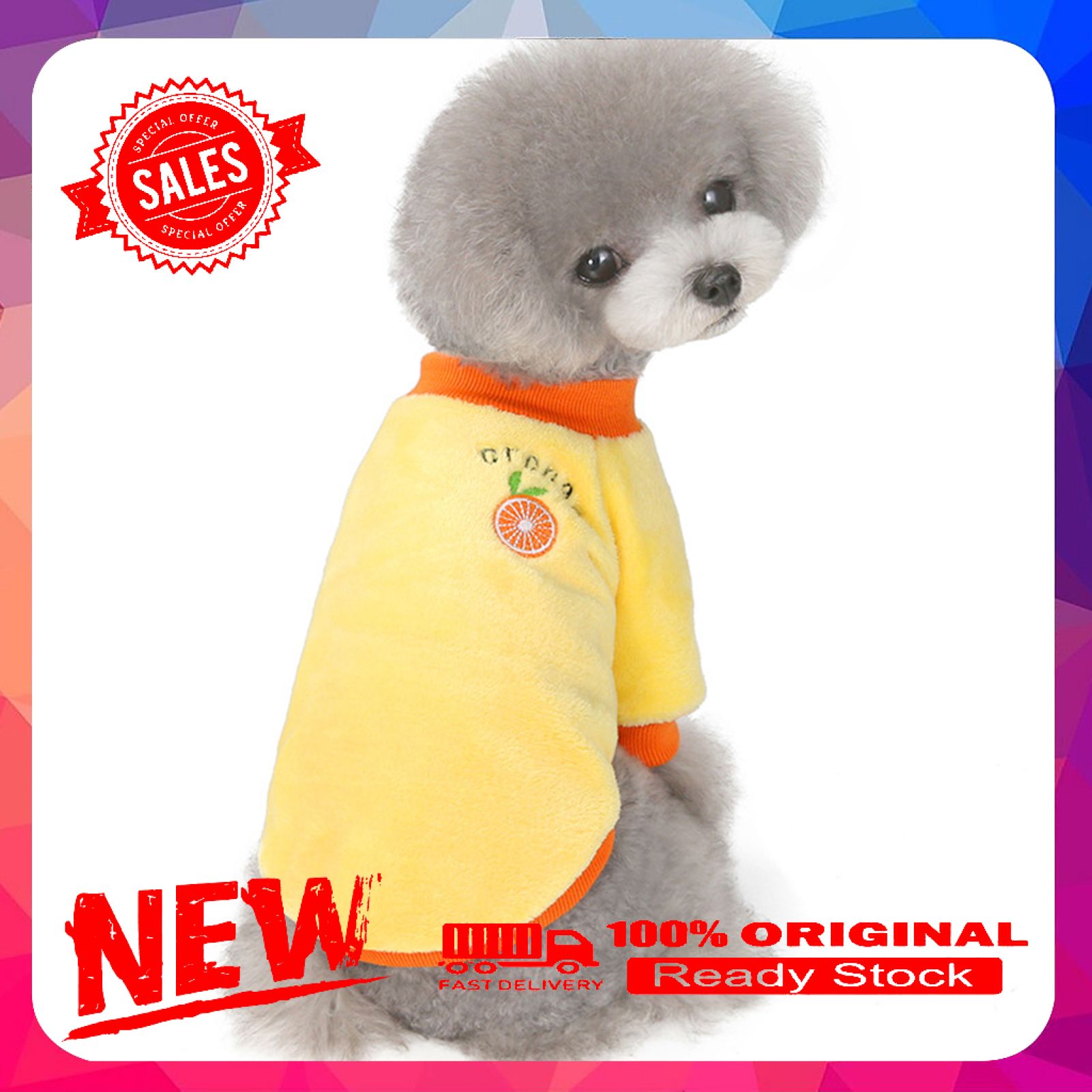 Vist Fox Winter Cartoon Fruit Pattern Sweatshirt Two-legged Dog Clothes Pet Clothing