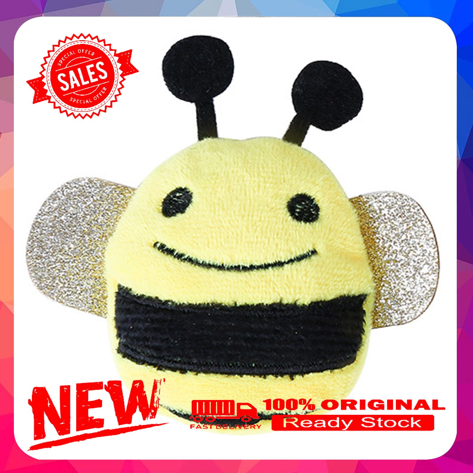 Vist Fox Cartoon Bee Ladybug Pattern Plush Doll Biting Cat Dog Toy with Catnip Pet Supply