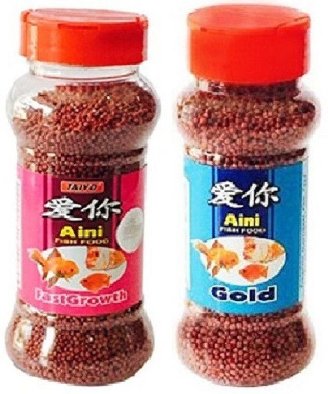 TAIYO Aini 60g Fast Growth & Gold Fish Food, 120g (Pack of 2) 0.12 kg (2x0.06 kg) Dry New Born, Adult, Young, Senior Fish Food