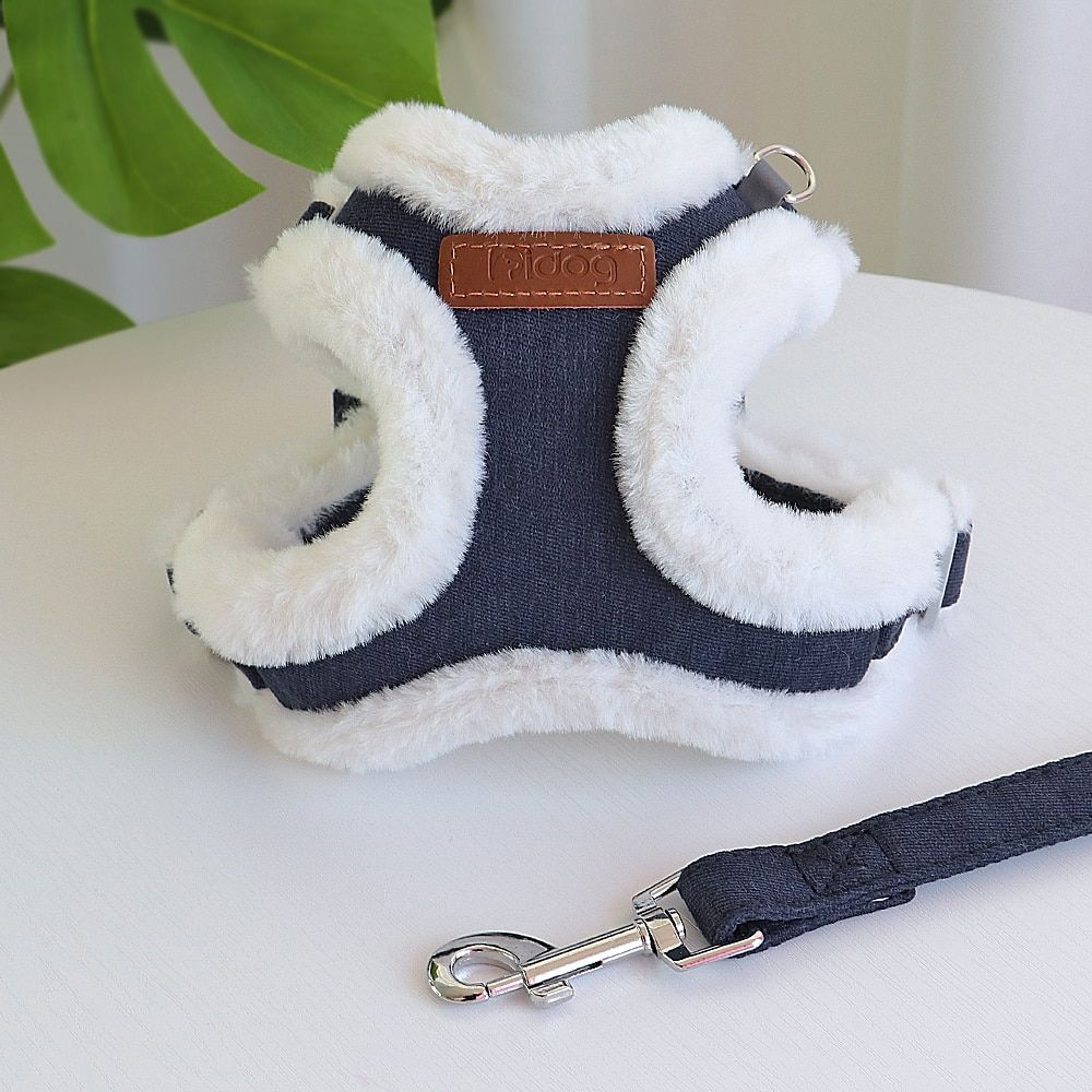 Winter Fleece  Harness French Bull Harness Warm Pet  Vest Coat Puppy Clothes For Small s ng Leash Pet Supplies
