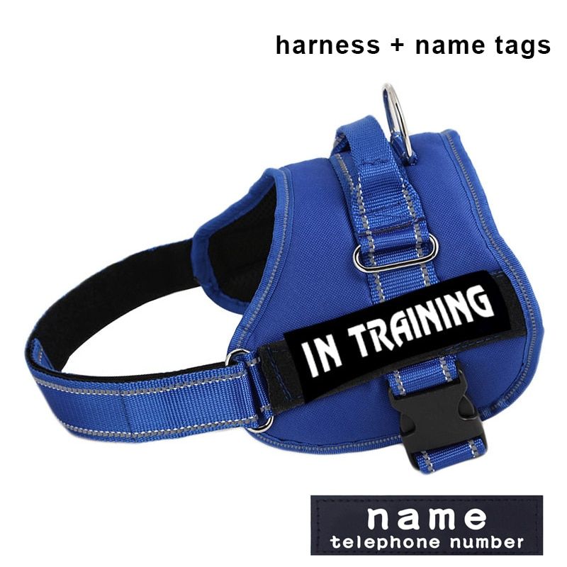 Nylon Reflective  Harness Personalized Breathable  Harness With ID Name Tag Pet Harness for Small Medium Large s