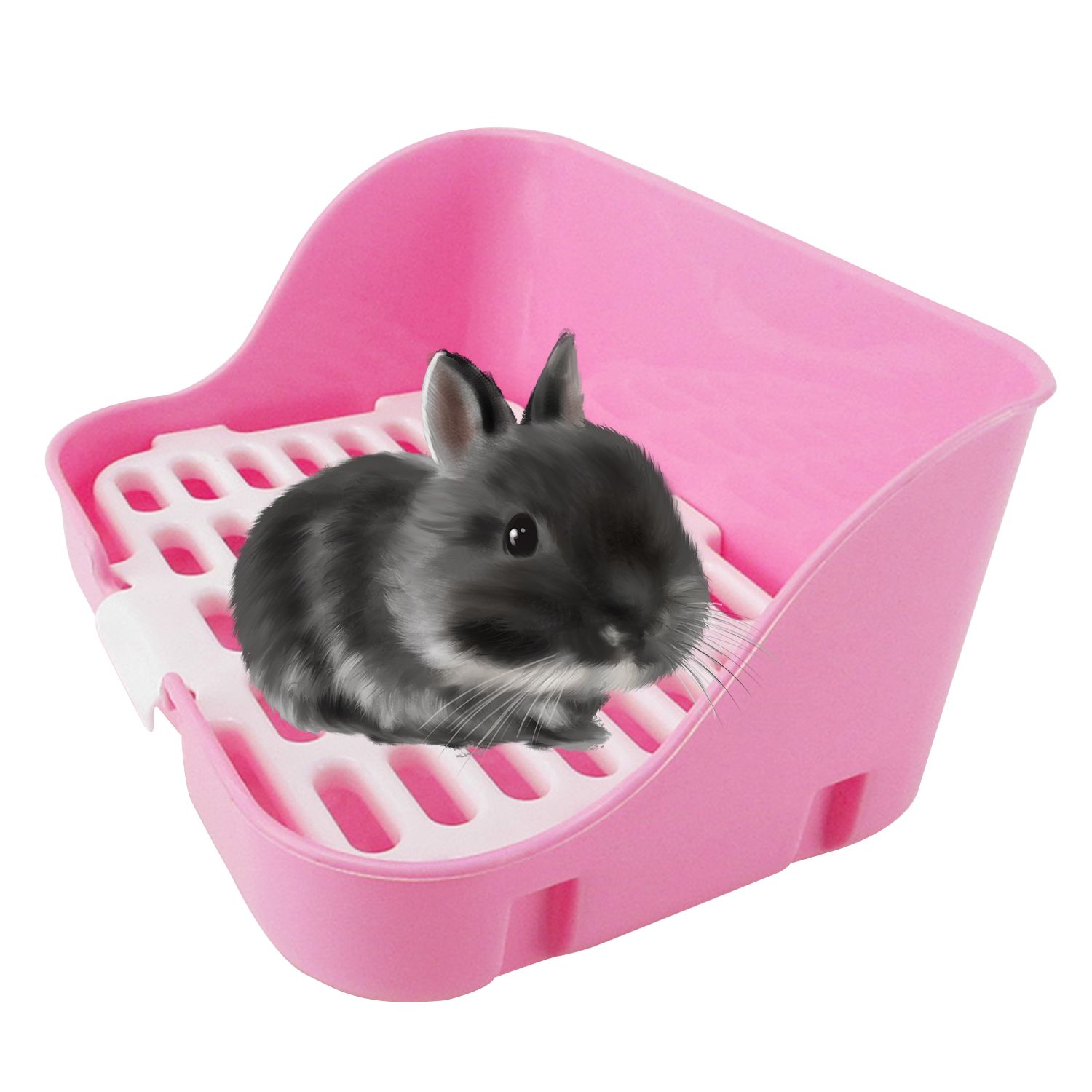 Animal Litter Potty Trainer Cage Toilet Corner Litter Bedding Box Square Pet Pan for Adult Rabbit Chinchillas Small Guinea Pigs Ferret