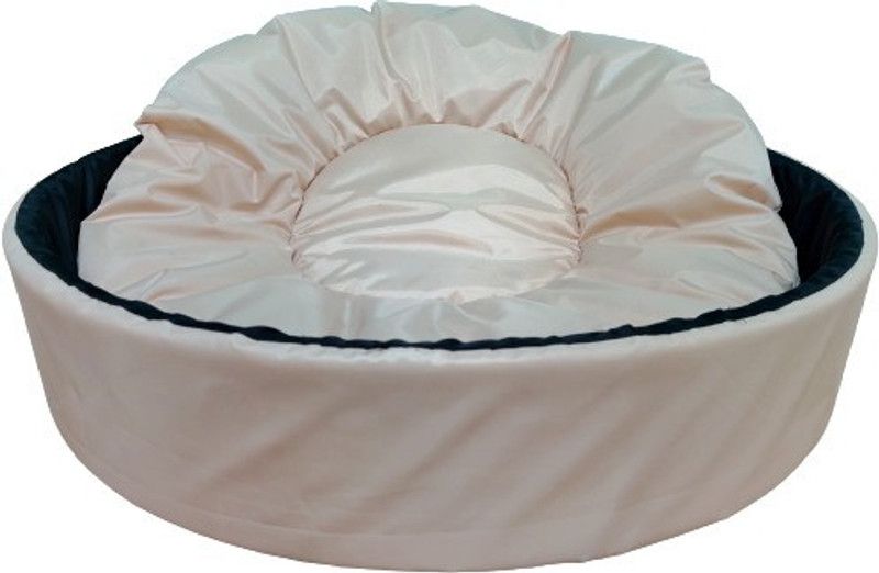 Flipkart Perfect Homes Studio Double ton waterproof Round Dog | Cat bed Foam Polyster fiber L Pet Bed  (Beige, Black)