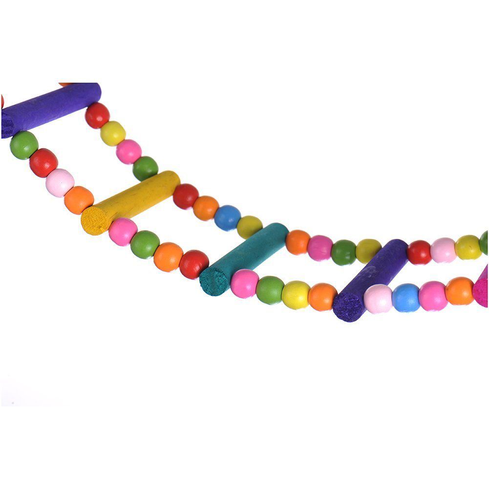 Colorful Pet Ladder Bridge Budgie Parrot Climbing Bite Parakeet Swing Bird Toy