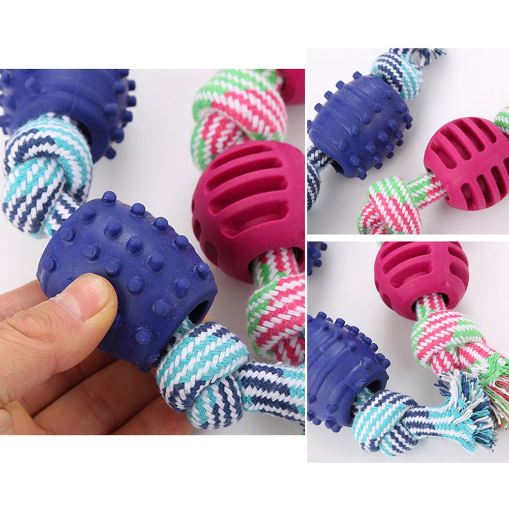 Dog Puppy Rope Knot Toy Cleaning Teeth Molar Chewing Stress Relief Pet Supplies