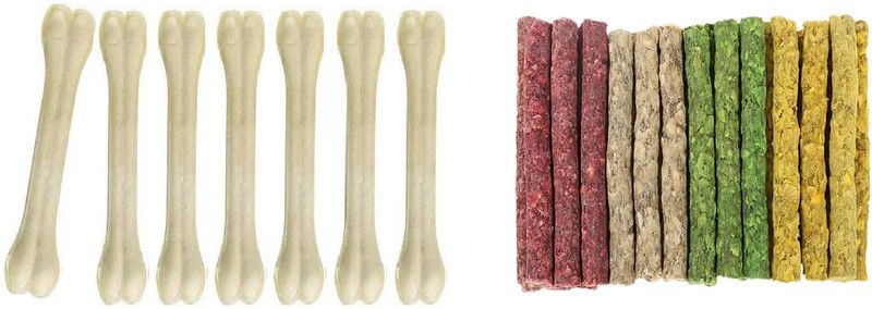 SAWAY Saway Export Quality Dog Calcium Bone 10 inch 250 gm mix munchi 500 gm Chicken, Milk Dog Chew  (0.75 kg, Pack of 1)